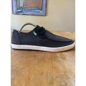 SANUK NU-NAMI GRAIN SLUB MEN SNEAKER GERY SLUB US 10/UK 9/EU 43 Black Lace Up